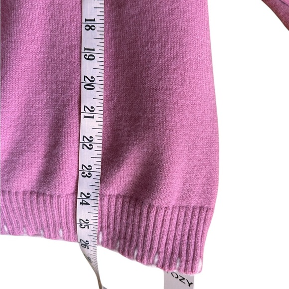 Yozy XXl pink drop shoulder sweater with large white bow. Non itchy & thick,Nwt. - Picture 10 of 16